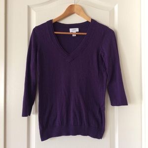 Purple Ann Taylor Loft V-neck Sweater
